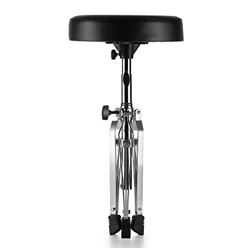 Flexzion Drum Throne Drum Stool Padded Seat Height Adjustable Round