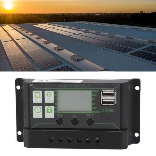 وحدة تحكم بالطاقة الشمسية باداء متقدم للالواح الشمسية مع شاشة LCD ومنفذ USB مزدوج (200 امبير)