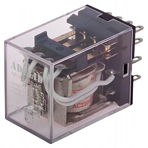 Relais Miniatur-Relais Finder 12V DC 5A 4 Wechsler 14 Pins für DIN-Schienenmontage Cover