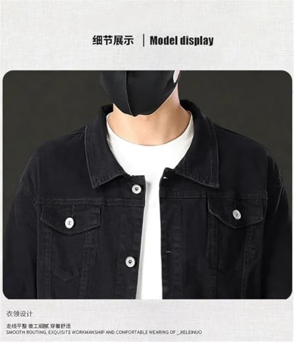 Mens Slim Fit Classic Casual Denim Jacket Slim Fit Pocket Jacket Men Button Down Classic Coat3