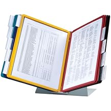 Durable VARIO 20 Pocket Desktop Reference System - Letter Size 10 Double-Sided Panels - Assorted Color Borders