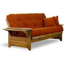 Nirvana Futons Brentwood Tray Arm Full Size Wood Futon Frame - Heritage Finish