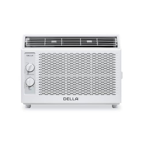 DELLA Window Air Conditioner, 5000 BTU Cools Up To 150 Sq. Ft, Reusable Filter, Easy Install Kit, Energy Saving AC Unit with Easy to Use Mechanical Co