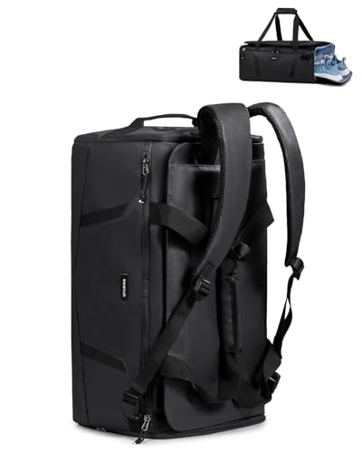 ECOHUB 40L Gym Bag for Women Men Water Resistant Sports Duffle Bag with Shoe Compartment & Wet Pocket