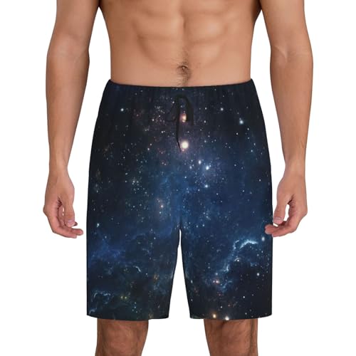 Pantalon de pyjama court homme Galaxy Space léger et respirant pour l'été