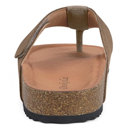 Womens Mens Orthotic Flip Flops Cork Footbed Thong Sandals Suede Leather Arch Support Summer Casual Slip on Open Toe Slippers with Adjustable Straps Outdoor3