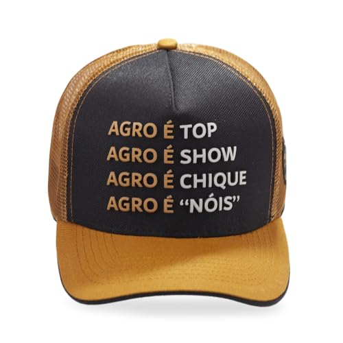 Boné Agro É Nóis Preto Trucker Agro É Chique Agro É Show