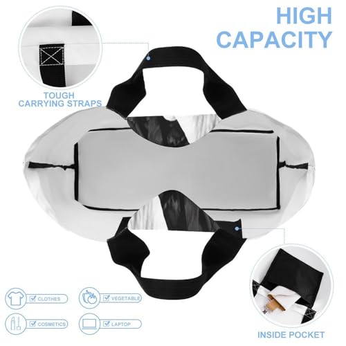 Black White Teal Gray Rose Flowers Large Grocery Tote Bag Women Fashion Handbag Duty Reusable Shoulder Bag for Travel Vacation Shopping Beach Bags4