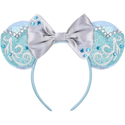 CANMIL Sparkle Ears Bow Headband for Girls Sequin Decorations Hair Beauty Accessories (Princess Dress)