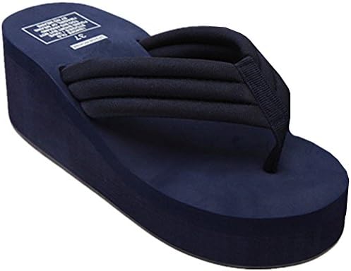 ANBOVER Womens High Wedge Beach Sandals Summer Thong Flip Flops Platform