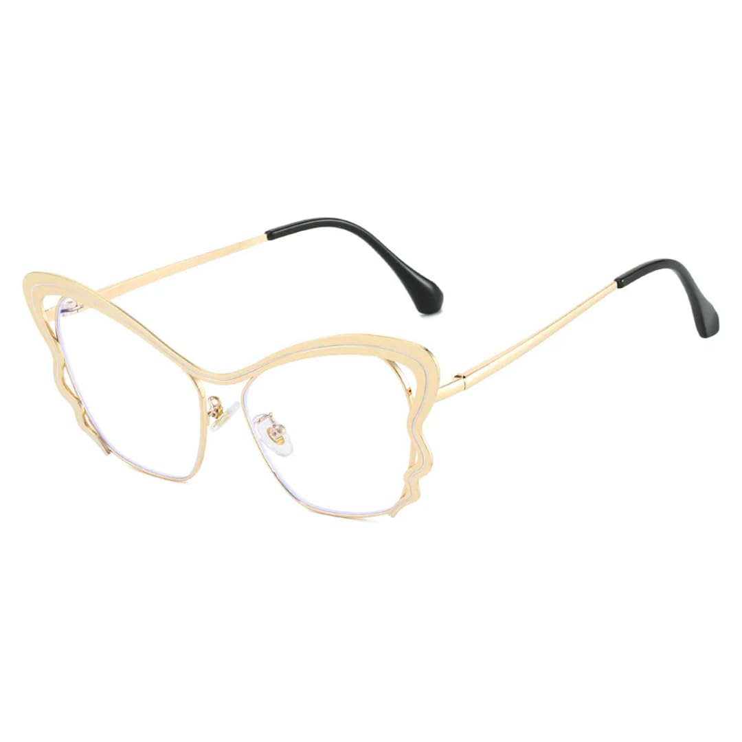 Lunettes papillon hip-hop dorées : l'accessoire mode bicolore indispensable - 8