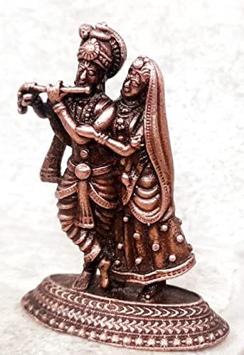 Image of Radha Krishna Copper Murti | Idol - 1.9 Inch | 50 g