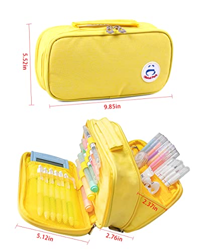 Large Capacity Pencil Case, Stationery Storage Pen Bag Box Handheld Makeup Pouch Holder Multi-Compartment Organizer College School Office Supplies For Student Teen Kid Adult #TOP1