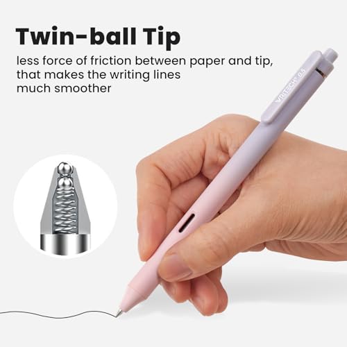 Image of WRITECH Gel Pens Fine Point: 0.5mm Black Ink Retractable 4ct Smooth Writing No Bleed with Aesthetic Gradient Color Pen Barrel for Journaling Note Taking Sketching