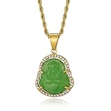 Estilo: Hiphop / Rock BAJIE Collar Colgante Hombre, Collar y Colgante de Buda de Acero Inoxidable Brillante Helado para Mujeres y Hombres, joyería con Cadenas
