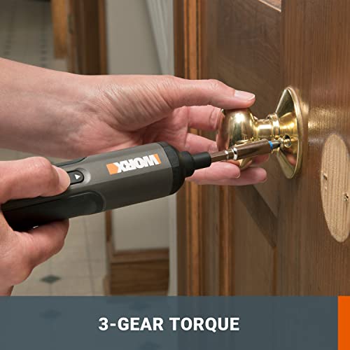 WORX WX240 3.6V (4V MAX) Mini Electric Screwdriver with 3-Gear Torque, 5Nm Power, 24pc Screwdriver Bits, LED Light - Lightweight, Cordless, USB C Charging, Ideal for Assembly & Repair Projects 4 WORX WX240 3.6V (4V MAX) Mini Electric Screwdriver with 3-Gear Torque, 5Nm Power, 24pc Screwdriver Bits, LED Light - Lightweight, Cordless, USB C Charging, Ideal for Assembly & Repair Projects - Image 4