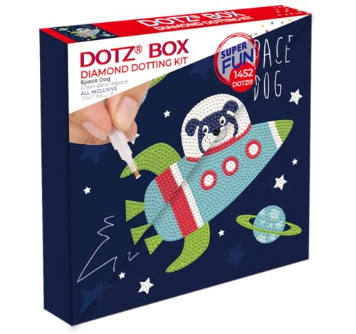 Image of DIAMOND DOTZ Space Dog Dotz Box Animal Diamond Painting Kits for Adults - Diamond Art Kits a Relaxing Creative Craft Kit with Dotz Gems 8.7 inchx8.7 inch