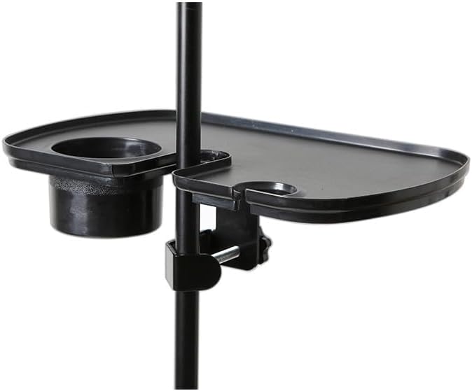 Miniatura 6 de Bandeja de soporte para micrófono, soporte para tazas, soporte de música, soporte para bebidas, bandeja con abrazadera para la mayoría de la bandeja