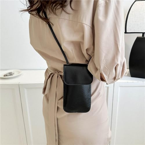 PURPLELILY Womens Crossbody Phone Bag Leather Coin Cellphone Wallet Phone Purse with Shoulder Strap Shoulder Purse, Gold, Approx. 10.5x18.5cm/4.13x7.28in3