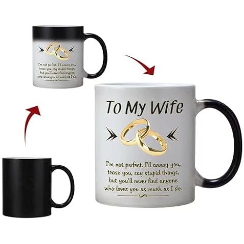 Wife Gifts from Husband,Funny Color Changing Wife Mug 11 OZ Ceramic Coffee Cup,Wife Birthday Gifts Ideas,Romantic Wedding Anniversay Christmas Valentines Day Gifts for Wife Cover