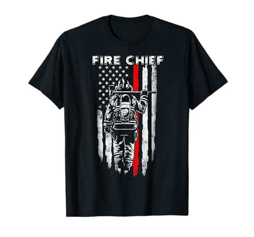 Fire Chief American Flag Gifts for Fire Chief Dad Grandpa T-Shirt