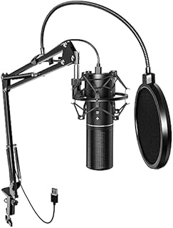 Mikrofon do gier USB do komputera, TONOR Podcast Kondensator, zestaw mikrofonowy, charakterystyka nerkowa, stojak na ramię, ochrona pop, mikrofon Brodcasting Mic Studio, Q9 Nowy Model