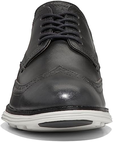 Cole Haan Men's Original Grand Shortwing Oxford, Grey Pinstripe Brush-Off/Silver Birch, 11 | Image 4