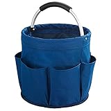 100 % Polyester WENKO Universal Reinigungs-Caddy - Organizer für Putzutensilien, Putzcenter, Polyester, 28 x 26.5 x 28 cm, Blau