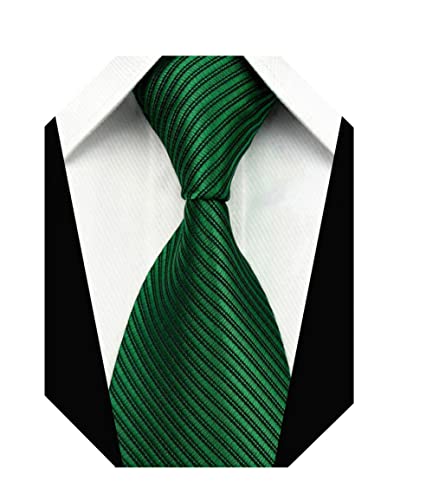 Wehug Men's Classic Solid Tie Silk Woven Necktie Jacquard Neck Green Ties For Men LD0049 Christmas Tie