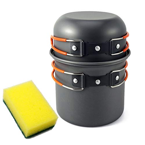 RioRand Camping Hiking Foldable Cookware Set Pot Pan