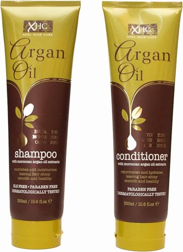XHC Argan Oil Shampoo & Conditioner Set (2 × 300ml) | Nourishing & Moisturising Haircare with Moroccan Argan Oil | Vegan Friendly & Paraben-Free | PoundMart Exclusive Bundle