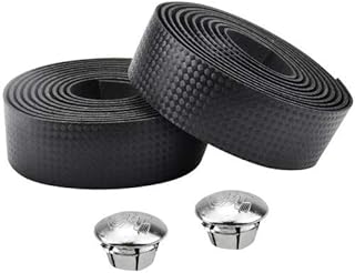 AvoDovA 2Rolls Bicycle Handlebar Straps Road Bike Handlebar Tape Road Bike Grip Tape, Bike Bar Wraps Racing Car Anti-Skid Straps with 2 Bar Plugs for Touring Cycling and Road Racing, Black