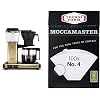Technivorm Moccamaster 53936 KBGV 10-Cup Coffee Maker Brushed Brass, 40 Ounce, 1.25l | #4 White Paper Filters, 100-count per box