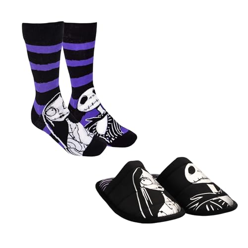 Disney Pesadilla Antes de Navidad Zapatillas de Estar por Casa para Mujer y Hombre, Pantuflas y Calcetines, Talla EU 40/41