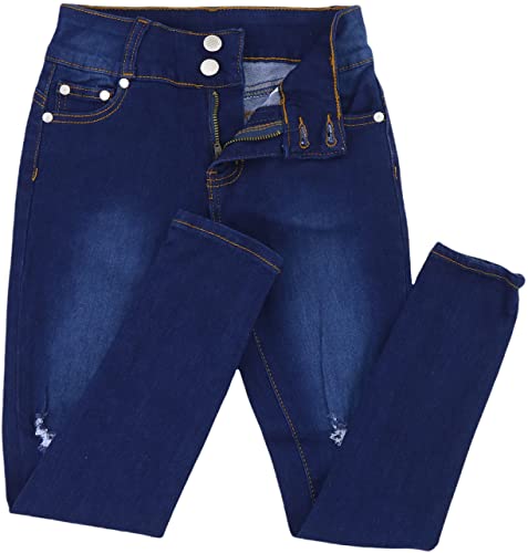 Image of ToBeInStyle Girl's Denim Easy Styling Classic Timeless Everyday Jeans Zip-Up Closure