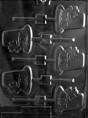 Cybrtrayd Hat with Shamrock Lolly Chocolate Candy Mold with Exclusive Cybrtrayd Copyrighted Chocolate Molding Instructions plus Optional Candy Packaging Bundles