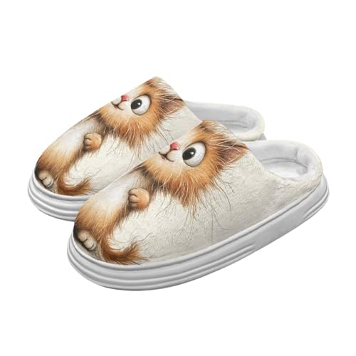 Thick Sole Slippers for Women Warm Flannel House Slippers 36-45