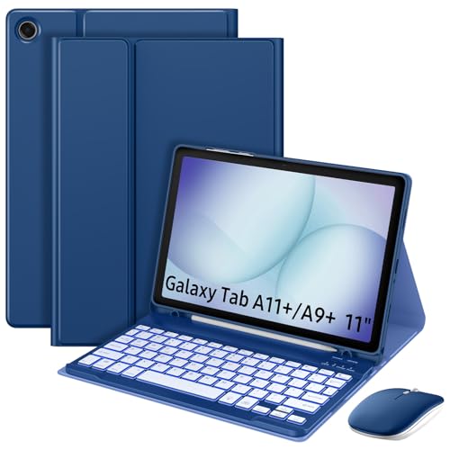 MoKo Tastaturhülle für Samsung Galaxy Tab A11+/A9+ Plus 11'' mit Maus,Blu – Ansicht 1