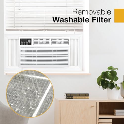 Image of Whirlpool 18,000 BTU Window Air Conditioner with Dehumidifier, Timer, White | 230V, Remote Control, 3 Speeds, 24H Timer for Large Rooms up to 1000 Sq. Ft., Bedroom, Living Room, Apartment