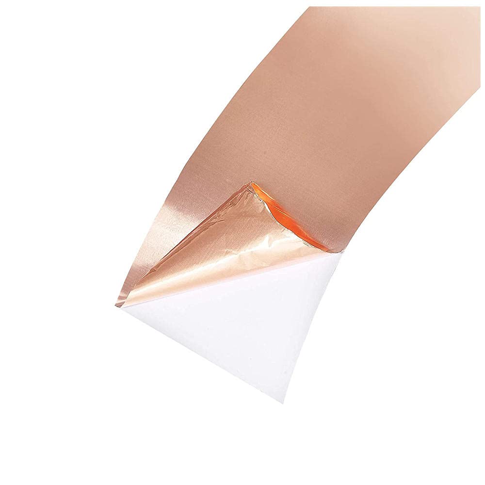 Ding&ng Nastro conduttivo su un lato, 40 mm di larghezza * 5 m di lunghezza * 0,06 mm di spessore, nastro a spirale in rame, utilizzato per schermatura EMI, 4 pezzi