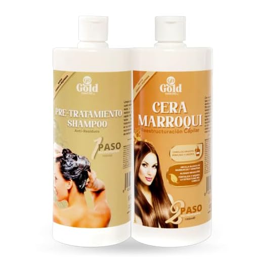 Gold DIAMOND - Kit de Cera Marroquí (Grande, 1000mL) - Alisado Brasileño Profesional - Reestructuración Capilar para cabellos Gruesos, Rebeldes y Crespos.
