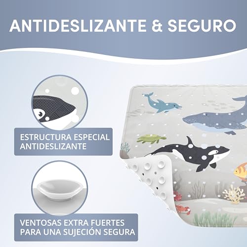 Miniatura 2 de Avakido Alfombra Ducha Antideslizante Infantil 53x53 Cm - Con 2 Ganchos Incluidos - Alfombrilla Bañera Sin Bpa, Lavable A Máquina Y Resistente Al Moho