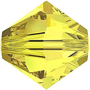 36 pcs Bicone PRECIOSA MC Bead Rondelle Xilion 3.6 x 4 mm, Citrine