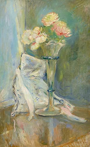 Impresión en lienzo de 60x90cm con anémonas rosas de Berthe Morisot para renovar tu despacho