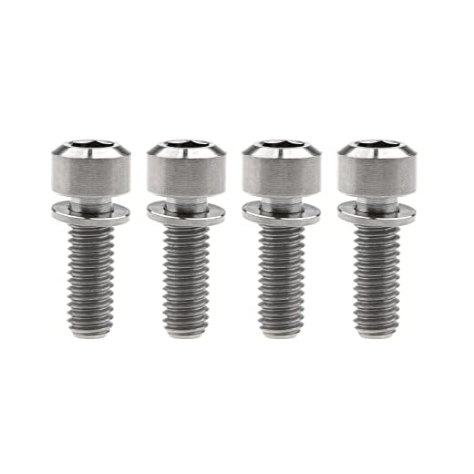 Wanyifa Titanium M6 16 18 20 35mm Allen Hex Bolts with Washers Screw Pack for 4 (M6X16mm, Silver)
