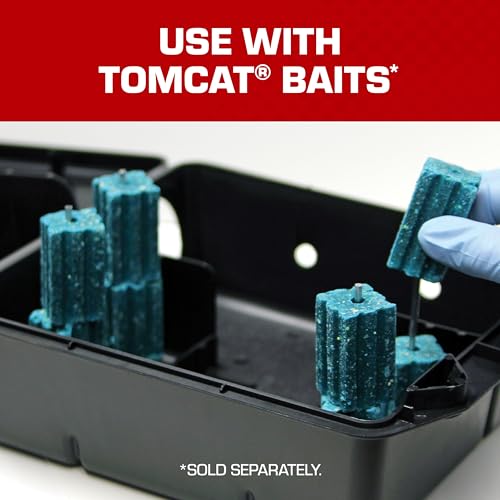 Tomcat Rodent Station, Includes 1 Rodent Station with 4 Bait Securing Rods and 1 Security Key - Fits Rat or Mouse Sized Traps (Baits & Traps Sold Separately) - Use Indoors or Outdoors
