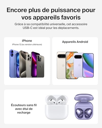 Belkin BoostCharge Slim Batterie Externe Magnétique 10K Et Béquille - Noir