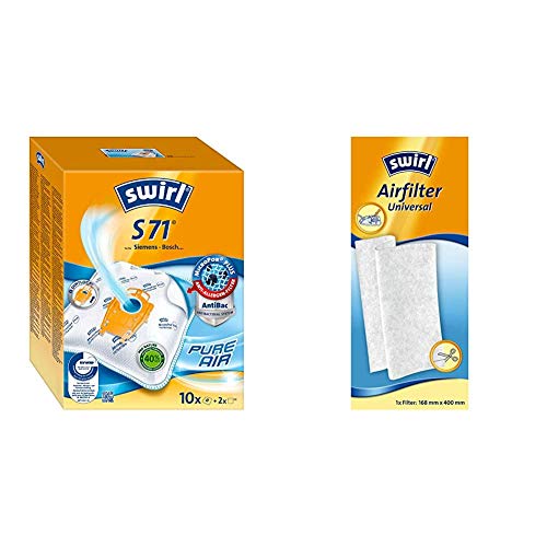 S 71 MicroPor Plus Staubsaugerbeutel für Siemens, Bosch Staubsauger, Anti-Allergen-Filte, 10 Stück inkl. 2 Filter + Airfilter Universal