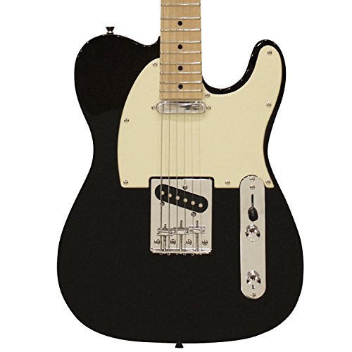 Sawtooth Et Series Electric Guitar, Black With Aged White Pickguard #TOP2