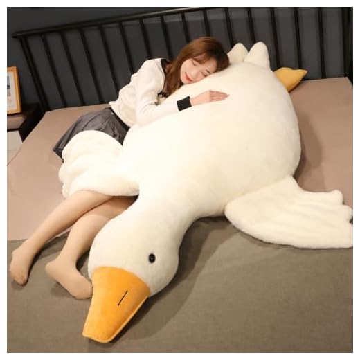 Srutirbo Giant Goose Stuffed Animal, 51.1 Inch Soft Goose Plush Pillow, Cute Duck Plush Toy Swan Plushie Doll Sleeping Hugging Pillows Gift for Girls Boys